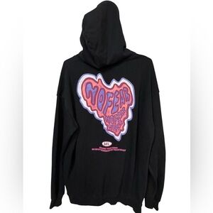 High End Aelfric Eden NO FEAR Streetwear Black Graphic Hoodie Men’s L MINTY